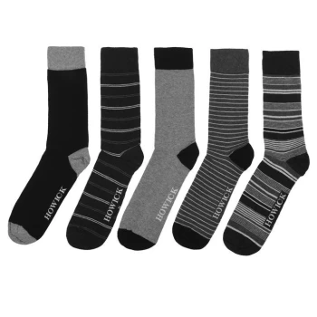 Image of Howick Stripe 5 Pack Socks - Black