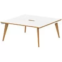 Image of dynamic Computer Desk Oslo OS2P16WHT White 1600 mm x 1600 mm x 730 mm