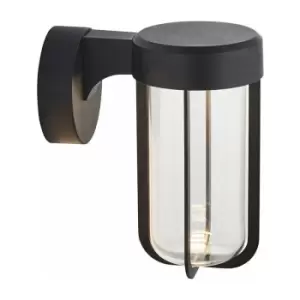 Image of Loops - Matt Black Outdoor Wall Light with Glass Shade - IP44 Rated - Integrated led