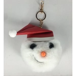 Image of Snowman Christmas Pom Pom Keyring