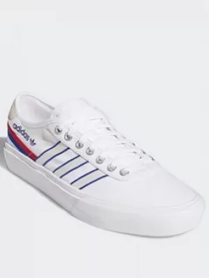 Image of adidas Originals Delpala Shoes, White/Red/Blue, Size 7.5, Men