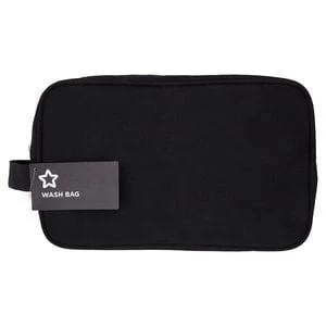 Image of Superdrug Mens Two Zip Black Wash Bag