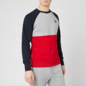 Image of Superdry Mens Collective Colour Block Crew Sweatshirt - Grey Marl - XXL