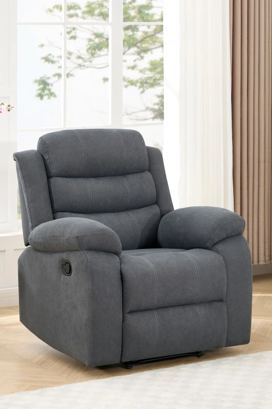 Image of More4Homes Boston Fabric Manual Recliner Chair (grey), Grey 5.05574E+12