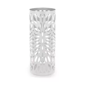 Image of Round Metal Umbrella Stand in White M&amp;W