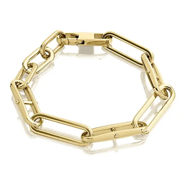 Image of Fossil JF04234710 Gold Tone Link Bracelet - J49297