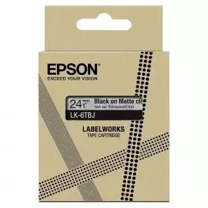 Image of Epson LK-6TBJ Black on Matte Clear Tape Cartridge 24mm - C53S672067