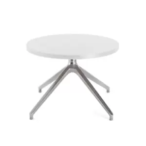 Image of Otis coffee table 600mm diameter with chrome pyramid base - white