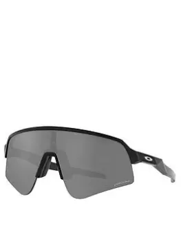 Image of Oakley Sutro Lite Sweep Matte Black Rectangle Frame Prizm Black Lens Sunglasses, Black, Men