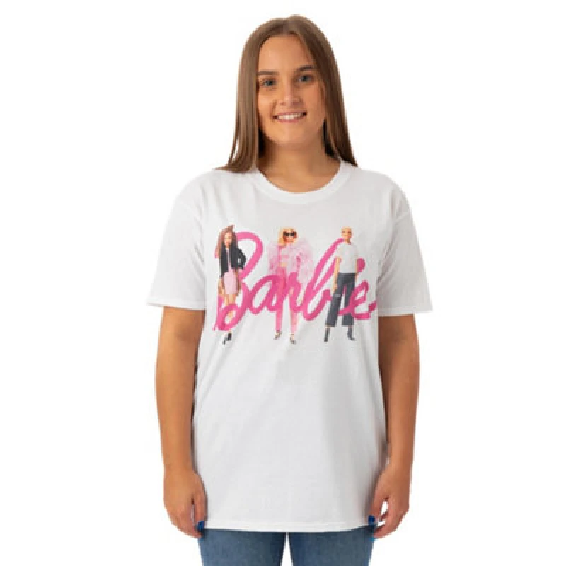 Image of (XXX-Large) Barbie Short Sleeved T-Shirt (Womens White)