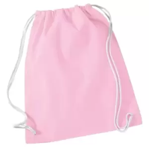 Image of Westford Mill Cotton Gymsac Bag - 12 Litres (One Size) (Classic Pink/White)