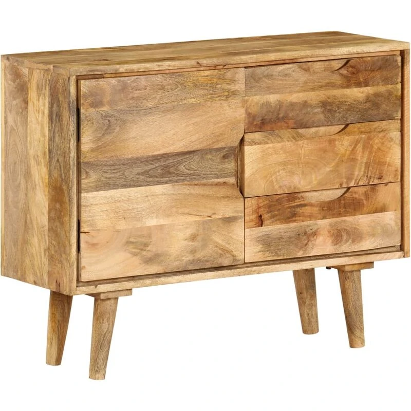 Image of vidaXL Solid Mango Wood Sideboard 90x30x69cm Organiser Storage Cabinet Unit