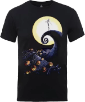 Image of Disney The Nightmare Before Christmas Jack Skellington Pumpkin King Colour Black T-Shirt - M - Black