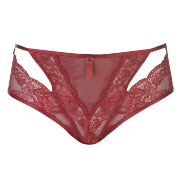 Image of Ann Summers Ann Viola High Waisted Briefs - Burgandy