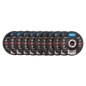 Image of Draper Aluminium Oxide Flap Discs, 115 x 22.23mm, 80 Grit (Pack of 10)