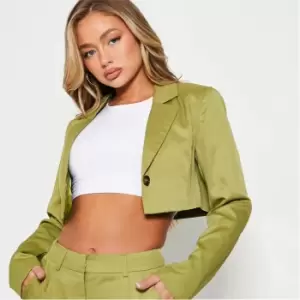 Image of I Saw It First Single Breasted Crop Blazer - Green
