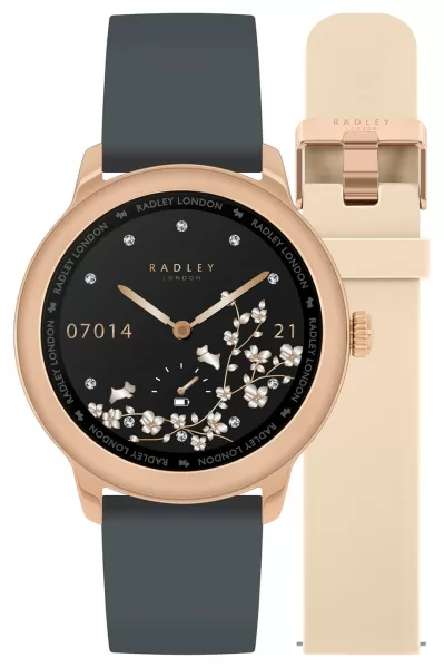 Image of Radley Pink/Grey Silicone Strap Smartwatch Set