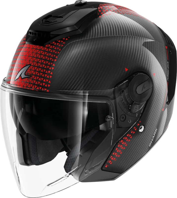 Image of Shark RS Jet Carbon Ikonik Jet Helmet, black-red, Size M for Men