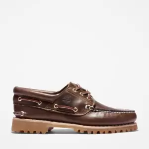 Image of Timberland 3-eye Lug Handsewn Boat Shoe For Men In Brown, Size 7.5