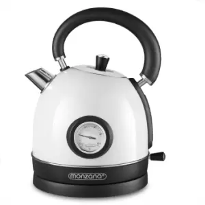 Image of Kettle Retro Design White Stainless Steel 1.8L