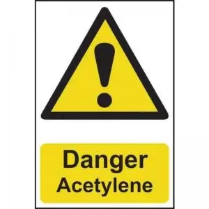 Image of &lsquo;Danger Acetylene&rsquo; Sign; Self-Adhesive Semi-Rigid