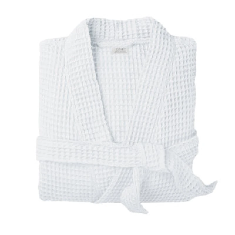 Image of Allure Bath Fashions Unisex Lightweight Waffle Bathrobe, Spa Dressing Gown Kimono White unisex