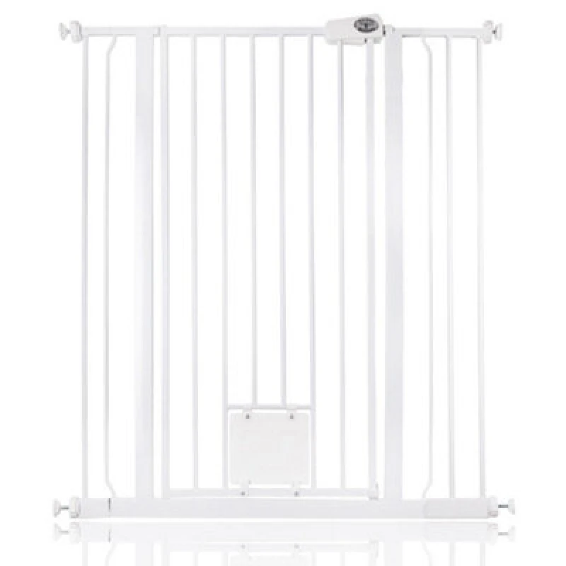 Image of Bettacare Pet Gate With Lockable Cat Flap, 94.3Cm - 101.9Cm, White, 104Cm In Height