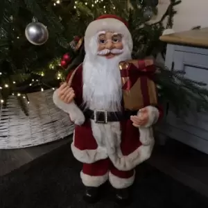 Image of 60cm Luxury Standing Santa Claus Father Christmas Decoration in Red