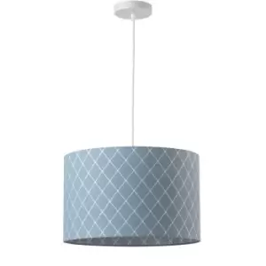 Image of Noah Cylindrical Pendant Ceiling Light, Blue
