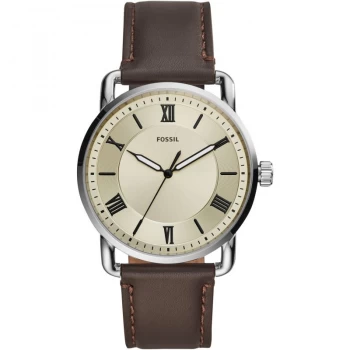 Image of Fossil White And Brown 'Copeland 42MM' Dress Watch - FS5663 - multicoloured