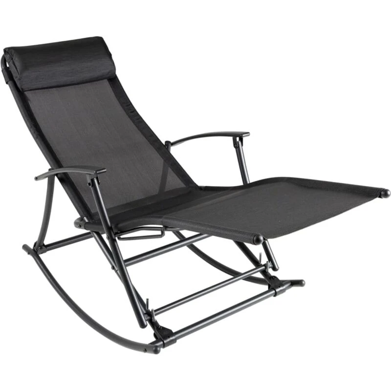 Image of VIDAXL Garden Rocking Chair Steel and Textilene Black Vidaxl 8718475970484