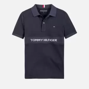 Image of Tommy Hilfiger Boys' Rib Insert Jacquard Polo Shirt - Desert Sky - 14 Years