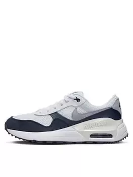 Image of Nike Air Max Systm Junior Unisex Trainers, White/Blue, Size 4