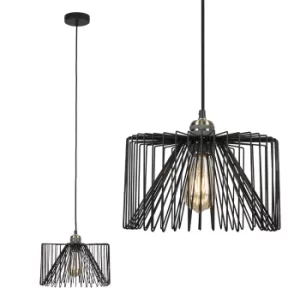 Image of Casco Brass Pendant with Black Amadeus Shade