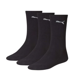 Image of Puma Sports Socks UK Size 6-8 Black 3 Pack