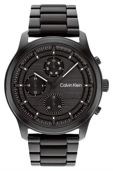 Image of Calvin Klein 25200209 Mens Black Chronograph Dial Black Watch