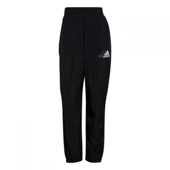 Image of adidas Brand Love Repeat Logo High-Waist Woven Tracksuit - Black / White