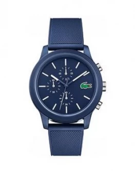 Image of Lacoste Lacoste 12.12 Blue and White Detail Multi Dial Blue Fabris Strap Mens Watch, One Colour, Men
