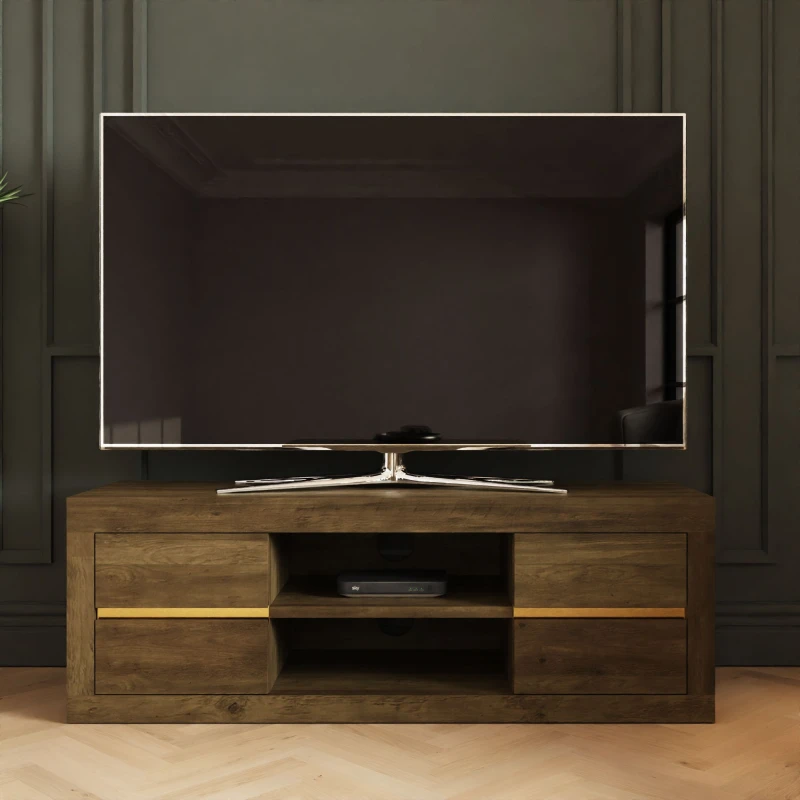 Image of GFW Astley Knotty Oak 4 Drawer TV Unit