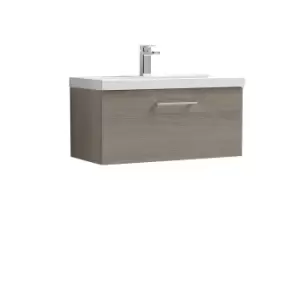 Image of Nuie Arno 800mm Wall Hung 1 Drawer Vanity & Basin 3 Solace Oak