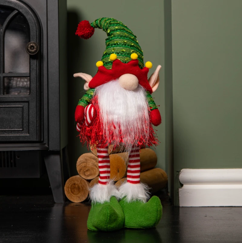 Image of 46cm Battery Operated Light up Standing Christmas Elf Gonk with Warm White LEDs