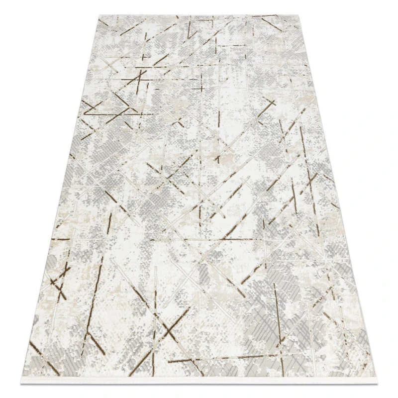 Image of RugsX Modern Carpet Duke 51393 Cream / Gold - Geometric, Vintage Structured, 80X150 Cm