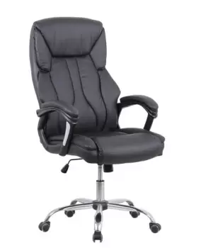 Image of Stratford High Back Black Leather Look Chair