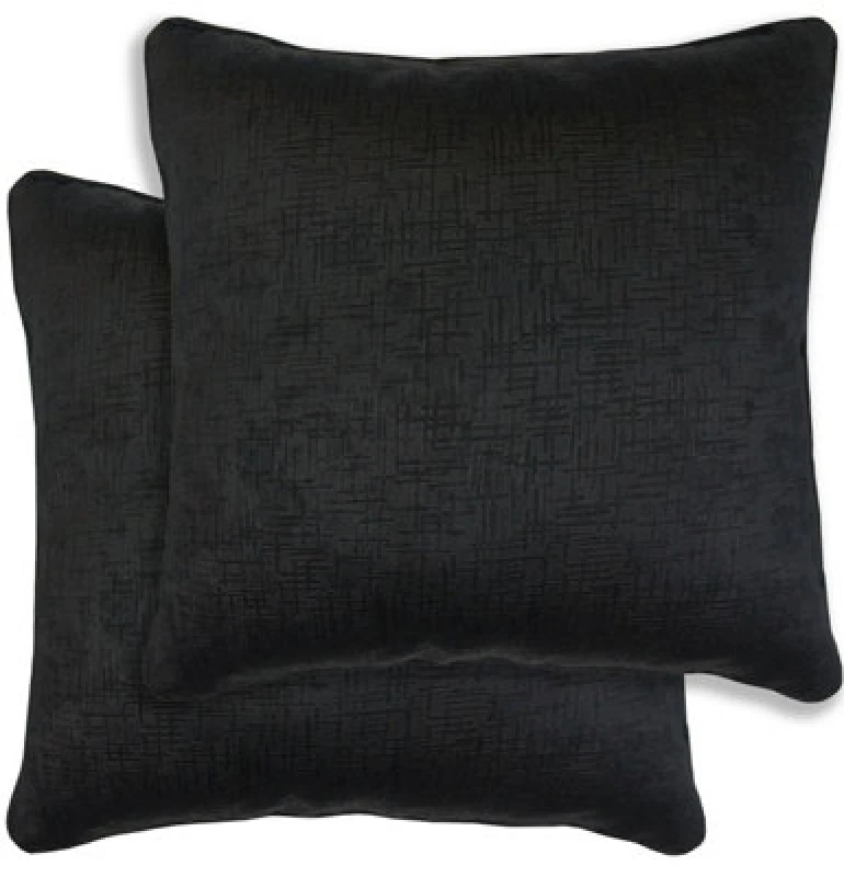 Image of Enhanced Living Pair of Vogue Textured Double Sided Zip Opening Piped Edge Cushion Covers - 43x43cm - Cases Only Black