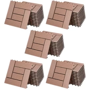 Image of WPC Decking Tiles Mosaic 55Pcs Terracotta 30x30cm