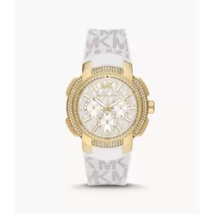 Image of Michael Kors Womens Sidney Multifunction Vanilla Pvc Watch - White