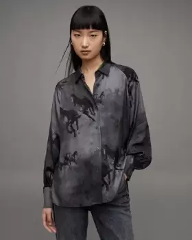 Image of AllSaints Oana Dionne Floral Print Relaxed Shirt
