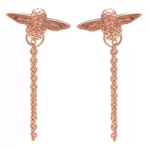 Image of Ladies Olivia Burton Rose Gold Plated Sterling Silver Moulded Bee Chain Earrings