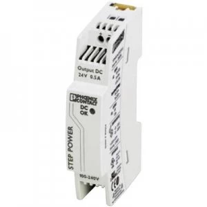 Image of Phoenix Contact STEP-PS/1AC/24DC/0.5 Rail mounted PSU (DIN) 24 V DC 0.55 A 18 W 1 x