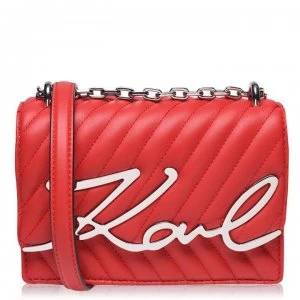 Image of Karl Lagerfeld Signature Flap Over Bag - A502 RED